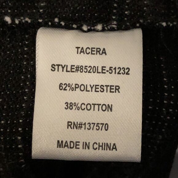 TACERA Marbled Tweed Women S Black White Shift Dress Double Bell Sleeve Pullover - Picture 9 of 16